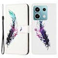 Miniatyrbild 1 av 5: För Xiaomi Redmi Note 13 Pro 5G/Poco X6 5G Mobilskal 3D Mönster Läder Plånboksfodral Multicolor Feather