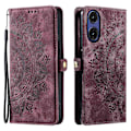 Pikkukuva 1 / 5: Motorola Moto G85 5G/S50 Neo 5G Kotelo Iho Tuntuu Toteemi Painettu Lompakko Nahkainen Puhelinkotelo Multicolor Wine Red