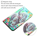 Miniatyrbillede 4 af 5: Til Iphone 15 Plus Folio Pu Læder Stand Wallet Case Mønster Print Telefon Cover Med Rem Elephant
