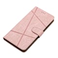 Miniatyrbillede 5 af 5: For Xiaomi Redmi Note 14 4G Wallet Case Line Præget Hud-Touch Anti-Drop Læder Flip Telefon Cover Multicolor Rose Gold