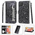 Miniatyrbillede 1 af 5: Flash Powder Lynlåslommepung Flip Læder Telefon Cover med Rem til Samsung Galaxy A12 Multicolor Style A