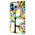 Miniatyrbild 5 av 5: Fodral för iPhone 16 Pro Max, mönstertryckt skyddande skal TPU+PU Läder Flip Fodral Multicolor Style J
