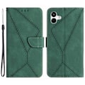 Miniatyrbillede 1 af 5: Til Samsung Galaxy A05 4G Etui PU Læder Præget Linje Telefon Stand Cover Multicolor Style D