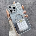 Pikkukuva 1 / 5: iPhone 16 Pro -kotelo peilijalustalla TPU+PC kiiltävä suojakuori - Musta Multicolor Silver