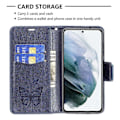 Miniatyrbild 5 av 5: Imprint Fjäril Plånbok Läder Ställ Fodral för Samsung Galaxy S21 FE 5G Multicolor Style C