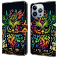 Miniatyrbild 1 av 5: Fodral för iPhone 16 Pro Max, mönstertryckt skyddande skal TPU+PU Läder Flip Fodral Multicolor Style L
