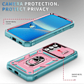 Pikkukuva 4 / 5: Samsung Galaxy A54 5G PC TPU -kotelo, jossa jalusta, iskunkestävä suojus korttipaikalla ja linssinsuojalla Multicolor Style C