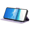 Miniatyrbillede 2 af 5: For iPhone 16 Pro Max Wallet Case Rose Mønster Præget Læder Flip Stand Telefon Cover Multicolor Light Purple