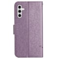 Pikkukuva 5 / 5: Samsung Galaxy S23 FE PU-nahkakukkaro puhelinkotelo perhos- ja kukkaprintillä, jalustalla Multicolor Style D
