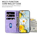 Miniatyrbillede 2 af 5: Til Samsung Galaxy S23 FE Præget Lily Blomst Smartphone Etui PU Læder Standpung Cover Multicolor Style D