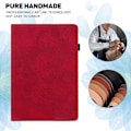 Miniatyrbild 5 av 5: För Amazon Fire Max 11 Pu Läder Case Korthållare Mönstertryckt Stativ Cover Red