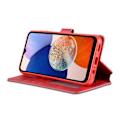 Miniatyrbillede 3 af 5: AZNS Telefoncover til Samsung Galaxy A14 5G/A14 4G Kalveskinds Tekstur Læder Telefon Wallet Cover Stativ Multicolor Style C