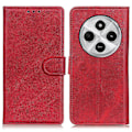 Miniatyrbillede 1 af 5: Til Xiaomi Poco C75 4G/Redmi 14R 5G/14C 4G Stand Wallet Case Ko Læder Tekstur Læder Telefon Cover Multicolor Red