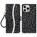 Pikkukuva 1 / 5: iPhone 16 Pro -kotelo PU-nahkaa, lompakkokorttipaikat, kimalteleva puhelinkuori Multicolor Style A
