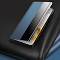 Miniatyrbild 3 av 5: Qialino för Huawei P60 / P60 Pro Phone case i äkta koläder Smart Sleep Wake-up View Window Cover Green