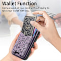 Miniatyrbillede 5 af 5: Til Samsung Galaxy A35 5G Etui med Præget Mønster, Kortholder, Støttefod, Læder Bagside Multicolor Style B