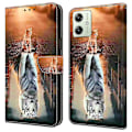 Miniatyrbild 1 av 5: Plånbok Phone case För Motorola Moto G54 5g Case 3d Mönsterutskrift Läder Flip Cover Cat and Tiger