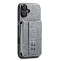 Pikkukuva 2 / 5: FIERRE SHANN 024 -tyylinen iPhone 16 -kotelo korttipidikkeellä ja jalustalla, vahapintainen nahka + TPU-puhelinkuori Multicolor Style B