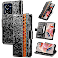 Miniatyrbillede 1 af 5: CASENEO 002 Serie Til HMD Pulse Pro Etui Standpung Splejsning PU Læder Cover - Mørkebrun Multicolor Black