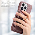 Pikkukuva 5 / 5: Y2 iPhone 16 Pro -kotelo, jossa sormuspidike, jalusta, korttipaikka ja nahkainen takakuori- Multicolor Date Apricot