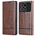 Pikkukuva 1 / 5: AZNS Xiaomi Redmi K70 Ultra -kotelo, lehmännahkajäljitelmä PU-nahkainen lompakkokotelo - Vihreä Multicolor Coffee