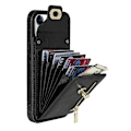 Pikkukuva 5 / 5: Korttipaikallinen puhelinjalustakotelo iPhone 15:lle, vetoketjutasku PU-nahkapäällysteinen TPU-suojus Multicolor Style C