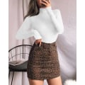 Miniatyrbilde 2 av 5: Dame Mock Turtle Neck Langermet Topper Body Jumpsuit A Long Sleeve White Small