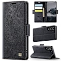 Miniatyrbild 2 av 5: För Samsung Galaxy S21 FE 5G Fodral AUTSPACE A11 RFID-blockerande Retro Läder Mobiltelefon Plånboksfodral Multicolor Black
