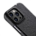 Miniatyrbild 3 av 5: MELKCO Fodral för iPhone 15 Pro Litchi Textur Vertikal Flip Äkta Läder+PC-skydd Multicolor Style A