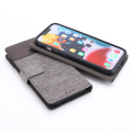 Miniatyrbild 5 av 5: För Iphone 15 Pro Canvas Pu Läder Case Stativ Plånbok Cover Brown