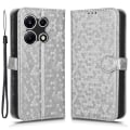 Miniatyrbillede 1 af 5: Til Infinix Note 30 Vip 5g Telefon Wallet Etui Dot Præget Stativ Pu Læder Cover Silver
