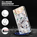 Miniatyrbillede 4 af 5: Til iPhone 16 Pro Etui Stativ Mønsterprint Læder Telefon Cover - Stående Kat Multicolor Two Cats