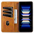 Pikkukuva 2 / 5: AZNS Xiaomi Redmi K70 Ultra -kotelo, lehmännahkajäljitelmä PU-nahkainen lompakkokotelo - Vihreä Multicolor Brown
