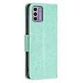 Miniatyrbillede 5 af 5: Til Nokia G42/G310 Sommerfugl Præget Telefon Cover Læder Stand Wallet Cover med Rem Multicolor Style A