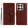 Miniatyrbillede 1 af 5: KT Imprinting Flower Series-3 til Xiaomi 14T Pro Etui Katte Træ Mønster Flip Læder Telefon Cover Multicolor Style H