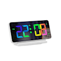 Miniatyrbild 5 av 5: Led digital väckarklocka, nummer, fet siffra, snooze, justerbar volym, enkel användning, för sovrum, skrivbordsregnbåge White  Rainbow