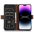 Miniatyrbild 4 av 5: Stativ Phone case För Iphone 15 Pro Max, Läder Rfid Blockerande Plånbok Smartphone Cover Black