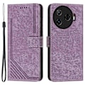 Miniatyrbild 1 av 5: För TECNO Camon 30 Pro 5G Telefonskal Linjer Präglat Anti-Rep PU Läder Ställfodral Multicolor Style F