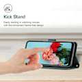 Miniatyrbild 4 av 5: För Xiaomi Redmi A1 4g / A2 4g Skin-touch läder phone case linjer med tryckt stativ Cover Green