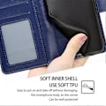 Miniatyrbillede 5 af 5: Til vivo Y29s 5G/ Y04 4G Etui Pung PU Læder + TPU Foldbart Stativ Telefon Cover Multicolor Sapphire