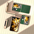 Miniatyrbild 4 av 5: För Oppo Find N3 Flip 5G Skal Äkta Läderbelagt PC-Telefonfodral Multicolor Style C