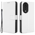 Miniatyrbild 1 av 5: For Honor 80 5g Diamond Texture Pu Läder Phone case Vikbart stativ Magnetlås Cover White