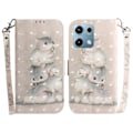 Miniatyrbillede 1 af 5: Til Xiaomi Redmi Note 14S 4G Etui Mønstertryk Læder Wallet Telefon Cover med Håndledsrem Multicolor Stacking Squirrels