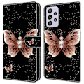 Miniatyrbillede 1 af 5: Wallet Case til Samsung Galaxy A52 4G/5G/A52s 5G, PU Læder Stand 3D Mønster Print Telefon Cover Multicolor Pink Diamond Butterfly