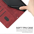 Miniatyrbillede 4 af 5: Til Samsung Galaxy A36 5G Etui Prægede Linjer Læder Telefon Cover Foldbart Stativ Multicolor Style B
