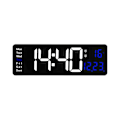 Miniatyrbillede 1 af 5: 16-tommer LED Digital Display Væg Ur Temperatur og Fugtighedsdisplay Europæisk Væg Ur Timer C Black