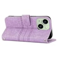 Miniatyrbild 3 av 5: För iPhone 15 Plus Skal Präglat PU Läder Plånbok Anti-fall Telefonskydd med Rem Multicolor Style F