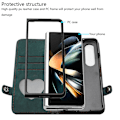 Miniatyrbild 3 av 5: För Samsung Galaxy Z Fold3 5g Pu Läder Phone case Korthållare Cover Blackish Green