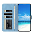 Pikkukuva 3 / 5: iPhone 15 Pro -kotelo, perhoskukka-kuvioitu PU-nahkainen lompakkokotelo jalustalla Multicolor Sky Blue