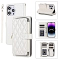 Pikkukuva 1 / 5: iPhone 14 Pro Max Lompakkokotelo Folio PU Nahkainen Jalustallinen Rhombus Puhelinkuori Rannekkeella Multicolor Style D